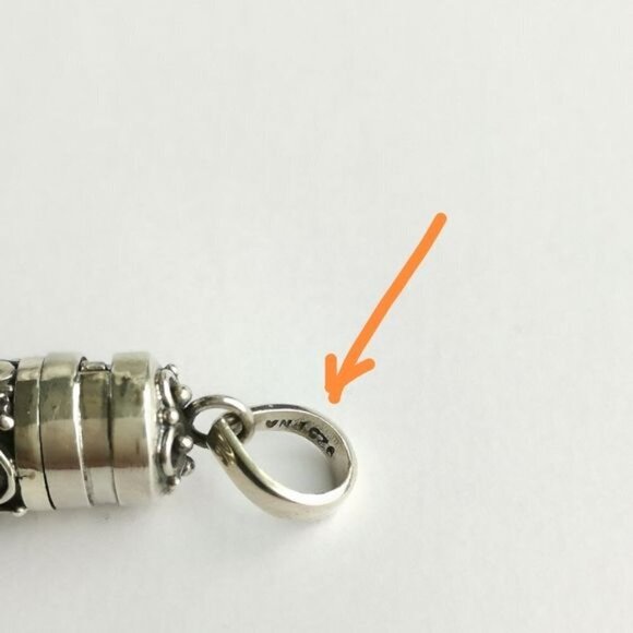 🆕 Sterling Silver Peridot prayer scroll ash box pendant - Picture 6 of 8